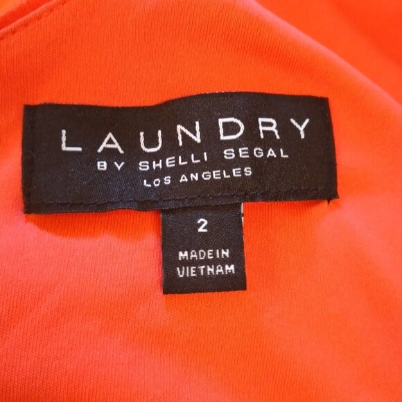 Laundry By Shelli Segal One Shoulder Asymmetric Romantic Dress Size 2 - Picture 2 of 10